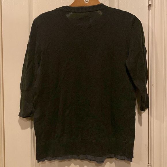 Simply Vera Wang Women's Two-Tone 3/4th Sleeve Cotton Top Size Medium NWOT - Picture 3 of 8